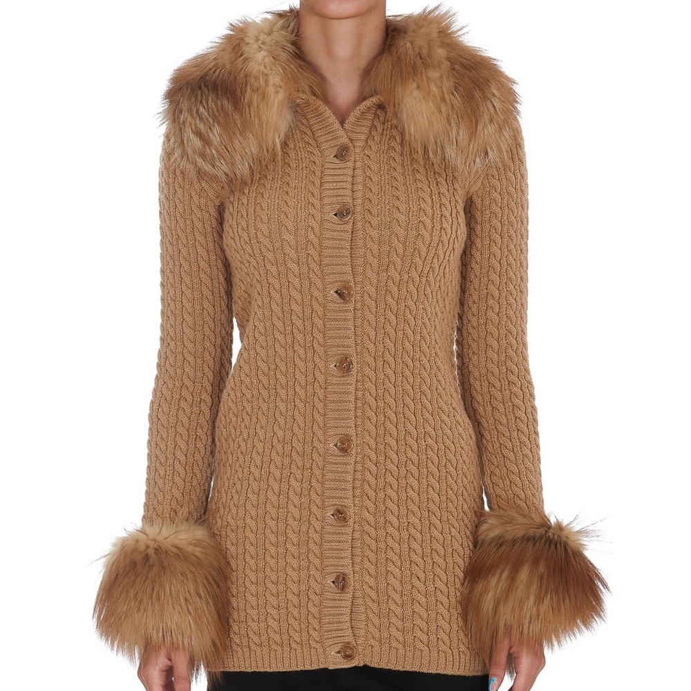 Saint Laurent Fox Fur Cardigan